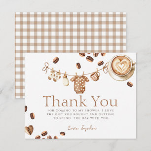 En baby brygger kaffe Baby Baby Shower Tack Kort