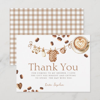 En baby brygger kaffe Baby Baby Shower Tack Kort