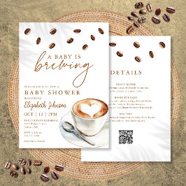 En baby brygger kaffe Baby Shower allt-i-ett Inbjudningar