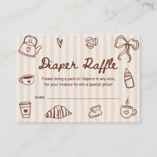 En baby brygger kaffe Baby Shower blöja lotteri Tilläggskort
