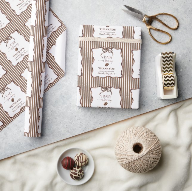 En baby brygger kaffe Baby Shower-fest Presentpapper (Hantverk)
