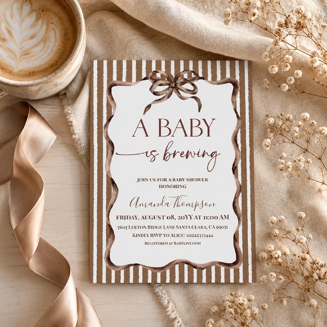 En baby brygger kaffe baby shower inbjudningar (Skapare uppladdad)