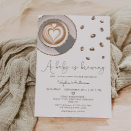 En baby brygger kaffe Baby Shower  Inbjudningar