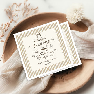 En baby brygger kaffe Baby Shower Servetter