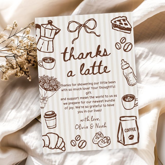 En baby brygger kaffe Baby Shower Tack Kort (Skapare uppladdad)