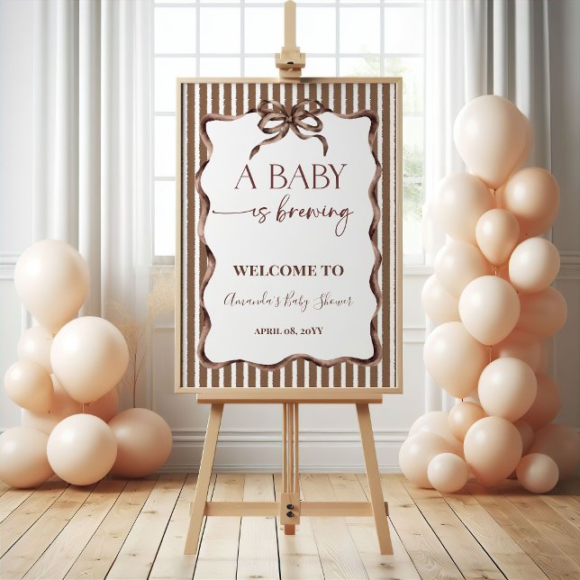 En baby brygger kaffe Baby Shower Välkomstskylt Poster (Skapare uppladdad)