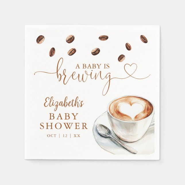 En baby brygger kaffe Babykalas Pappersservett (Framsidan)