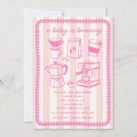 En baby brygger kaffe Flicka Rosa Babyfirande