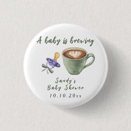 En baby brygger kaffe napp leksak baby shower knapp