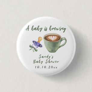 En baby brygger kaffe napp leksak baby shower knapp