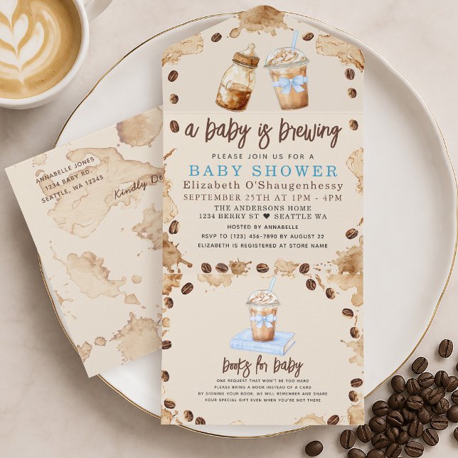 En baby brygger kaffe Pojke Baby Shower (Skapare uppladdad)