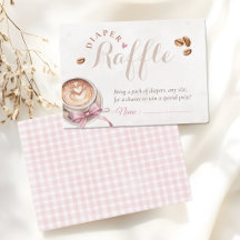 En baby brygger kaffe rosa rosett blöja lottteri