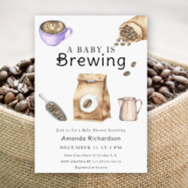 En baby brygger kaffekopp Baby Shower Inbjudningar