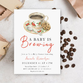 En baby brygger kaffekopp Baby Shower Inbjudningar