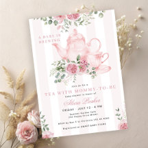 En baby brygger rosa blomsterte baby shower