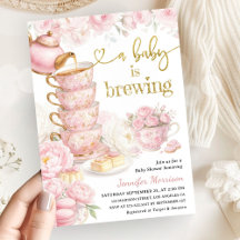 En baby brygger Tea Baby Shower Flicka Blommig