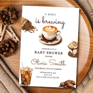 En baby bryggs baby shower, kaffe baby shower inbjudningar