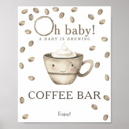 En baby bryggs baby shower Kaffe bar Poster