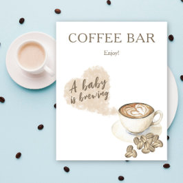 En baby bryggs baby shower Kaffe bar Poster