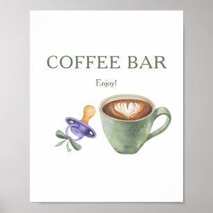 En baby bryggs baby shower Kaffe bar Poster