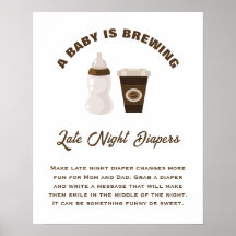 En baby bryggs baby shower sena nattblöjor