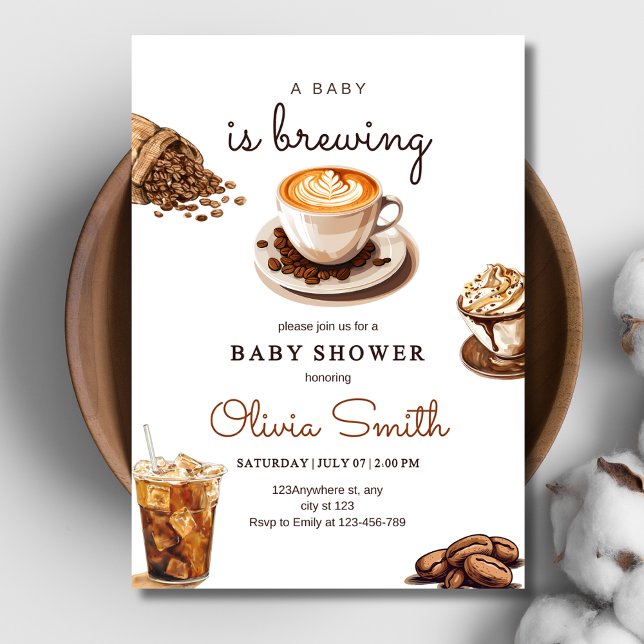 En baby bryggs - Babyshower, Kaffe Babyshower Inbjudan (Skapare uppladdad)
