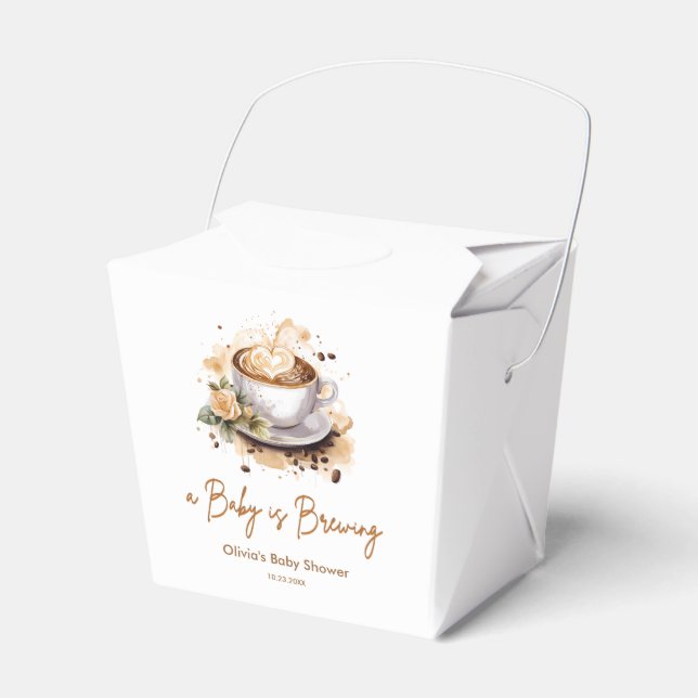 En baby bryggs Brunt Kaffe Baby Shower Presentaskar (Framsidan Sidan)