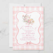 En baby bryggs flicka baby shower rosa tehuset