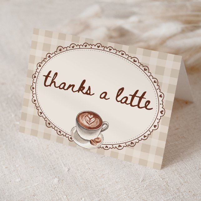 En baby bryggs Gingham Kaffe Baby Shower Tack Kort (Skapare uppladdad)