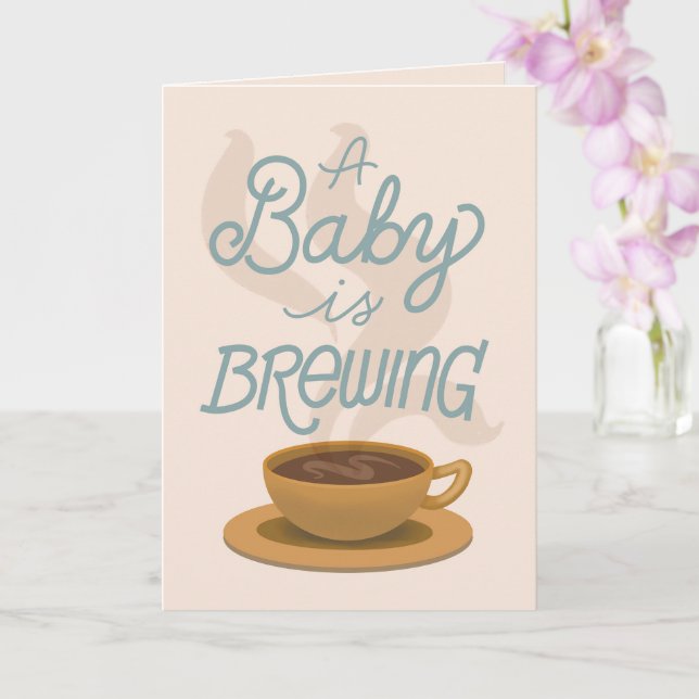 En baby bryggs - graviditetsannonsering kort (Orkide)