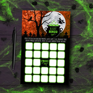 En baby bryggs Halloween Baby Shower Bingo-spel