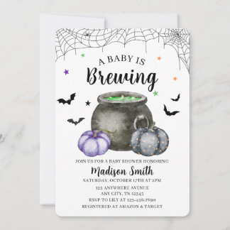 En baby bryggs Halloween Baby Shower Inbjudan
