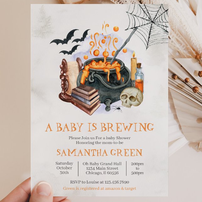 En baby bryggs Halloween Baby Shower Inbjudningar (Skapare uppladdad)
