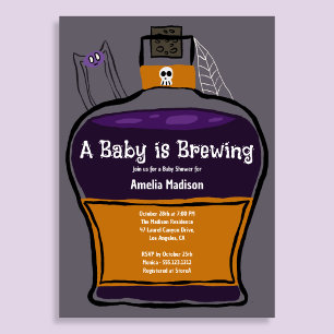 En baby bryggs Halloween babyfest inbjudan