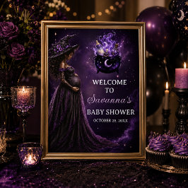 En baby bryggs Häxa Baby Shower Välkomstskylt Poster