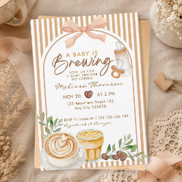 En baby bryggs höst coquette kaffe baby shower inbjudningar
