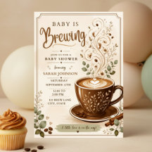 En baby bryggs kaffe Baby Shower-inbjudan
