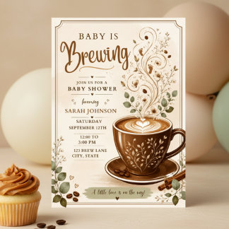 En baby bryggs kaffe Baby Shower-inbjudan Inbjudningar