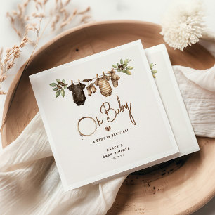 'En baby bryggs' Kaffe Baby Shower Pappersservett