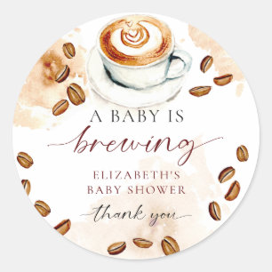 En baby bryggs kaffe Baby Shower Tack Runt Klistermärke
