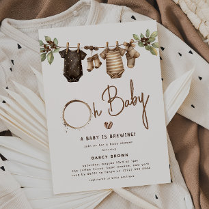 En baby bryggs' Kaffebabyfirande Inbjudningar