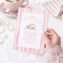 En baby bryggs rosa flower girl baby shower te