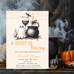 En baby bryggs spökglasdropsar babyfirande inbjudningar