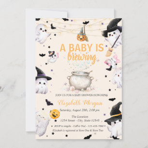 En baby bryggs spökprickig baby shower inbjudningar