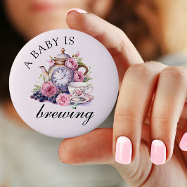 En baby bryggs Vintage tekanna och tekoppar Rosa Knapp