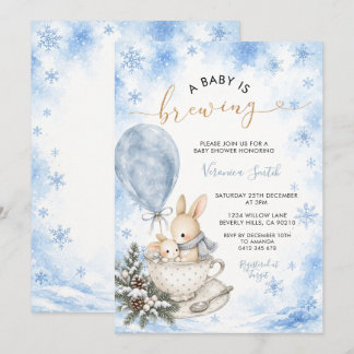 En baby bryggs vinter barnkal Bunny Inbjudningar