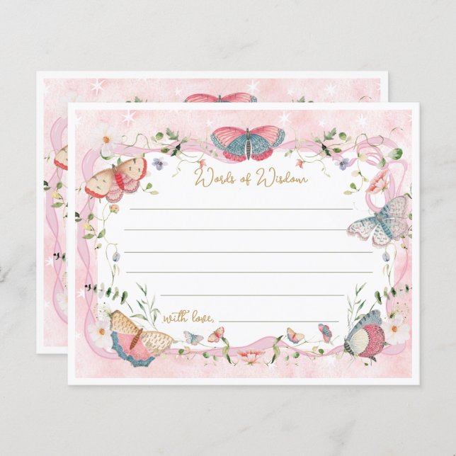 En Baby-fjäril är på väg att ge råd om babyskor (Fram/baksida)