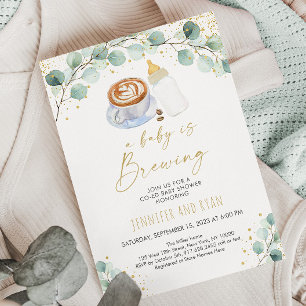 En Baby håller på att blåsa barnskor för kaffe Inbjudningar