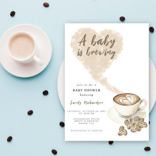 En Baby håller på att blåsa barnskor för kaffe Inbjudningar