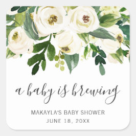 En Baby håller på att blåsa Elegant Blommigt Baby  Fyrkantigt Klistermärke